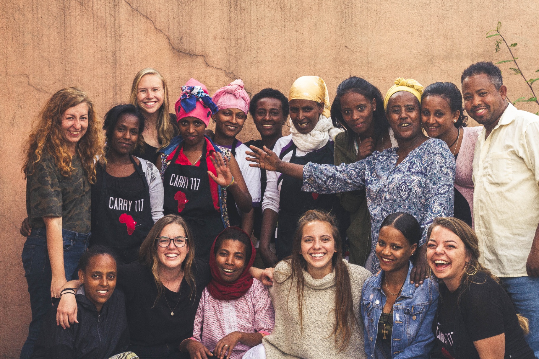 Squad members with Carry 117 women in Ethiopia