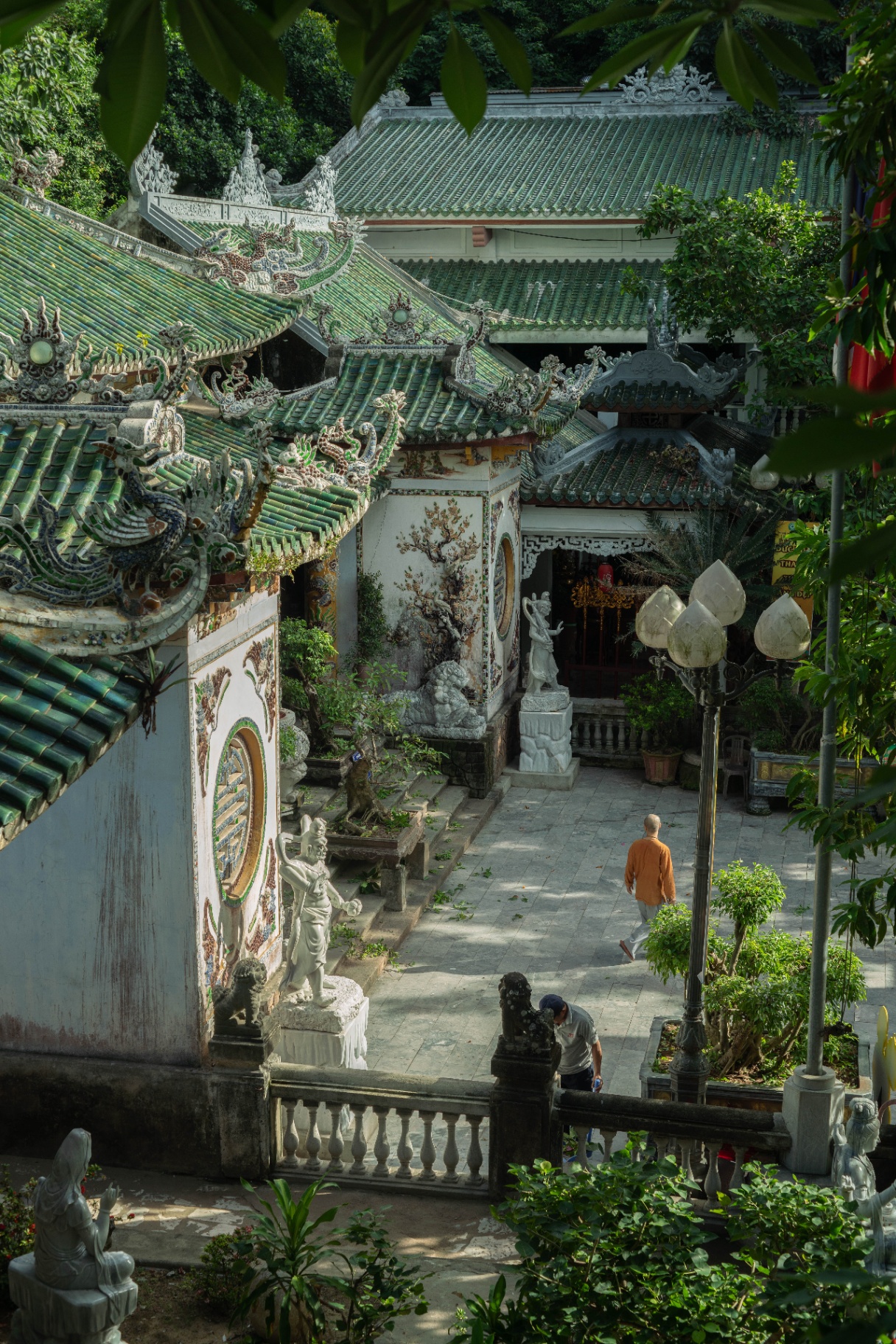Buddhist temple courtyard in Vietnam