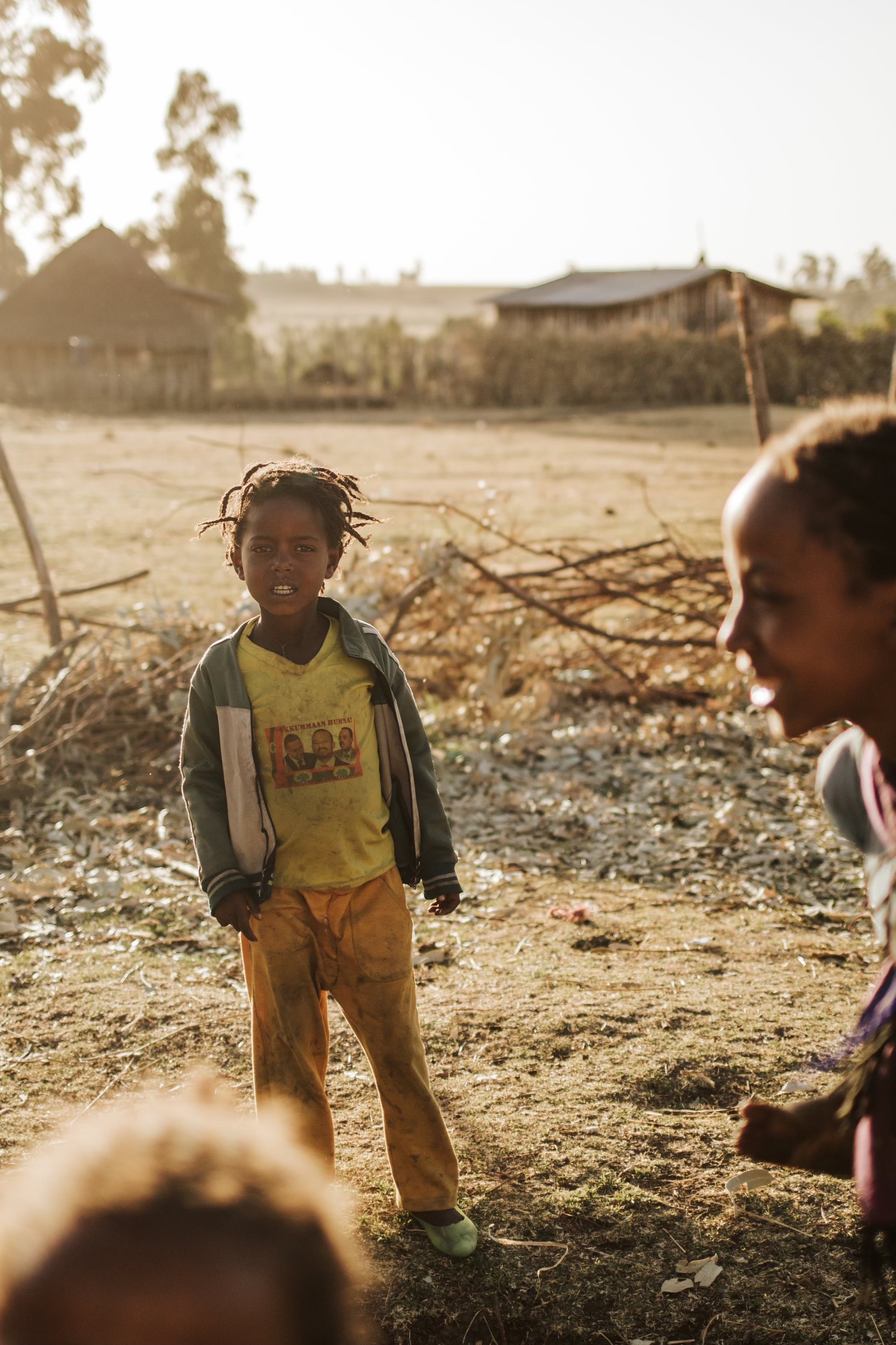 Young Ethiopian boy in golden afternoon light