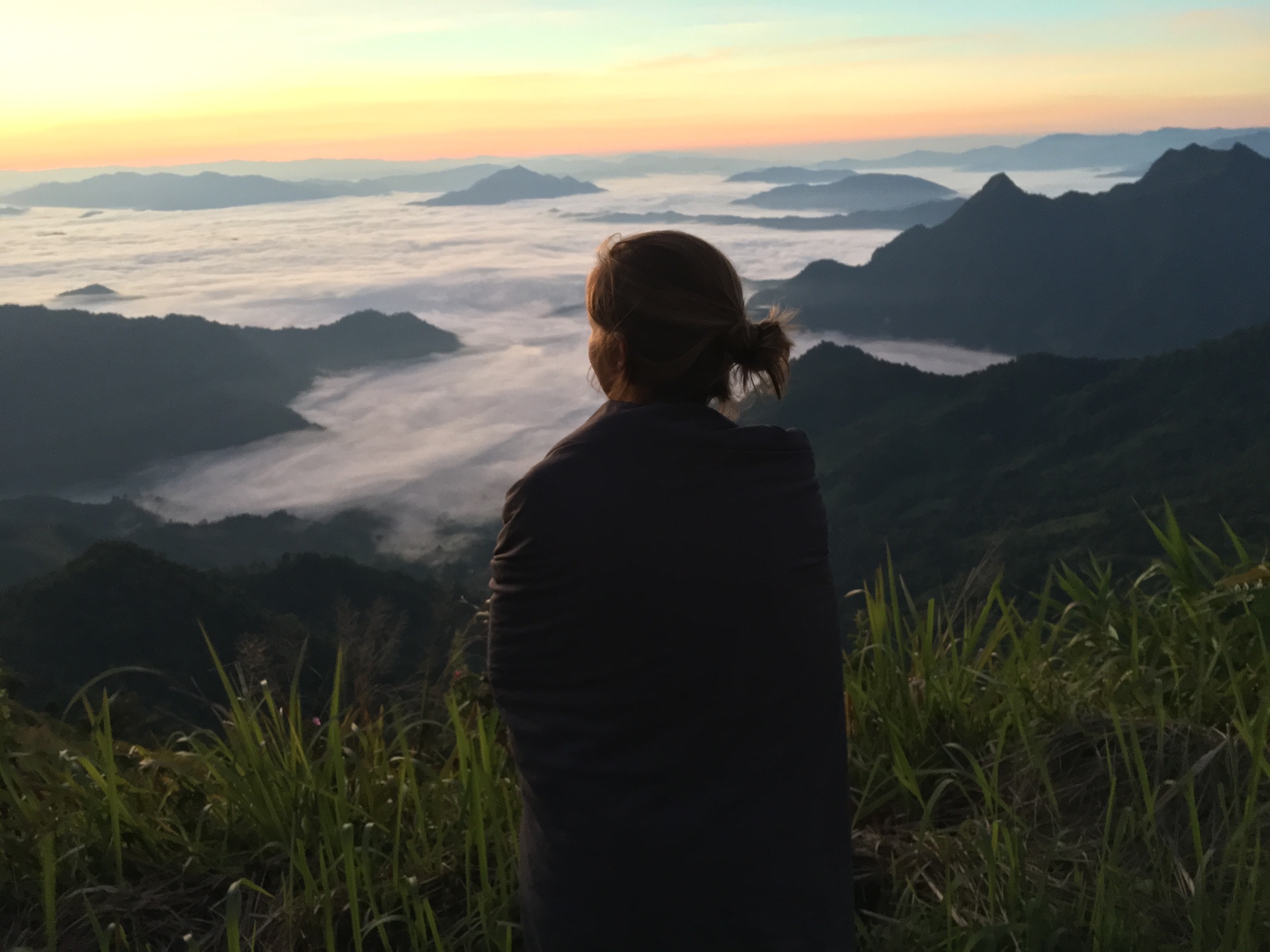 Sunrise over a sea of clouds in northern Thailand